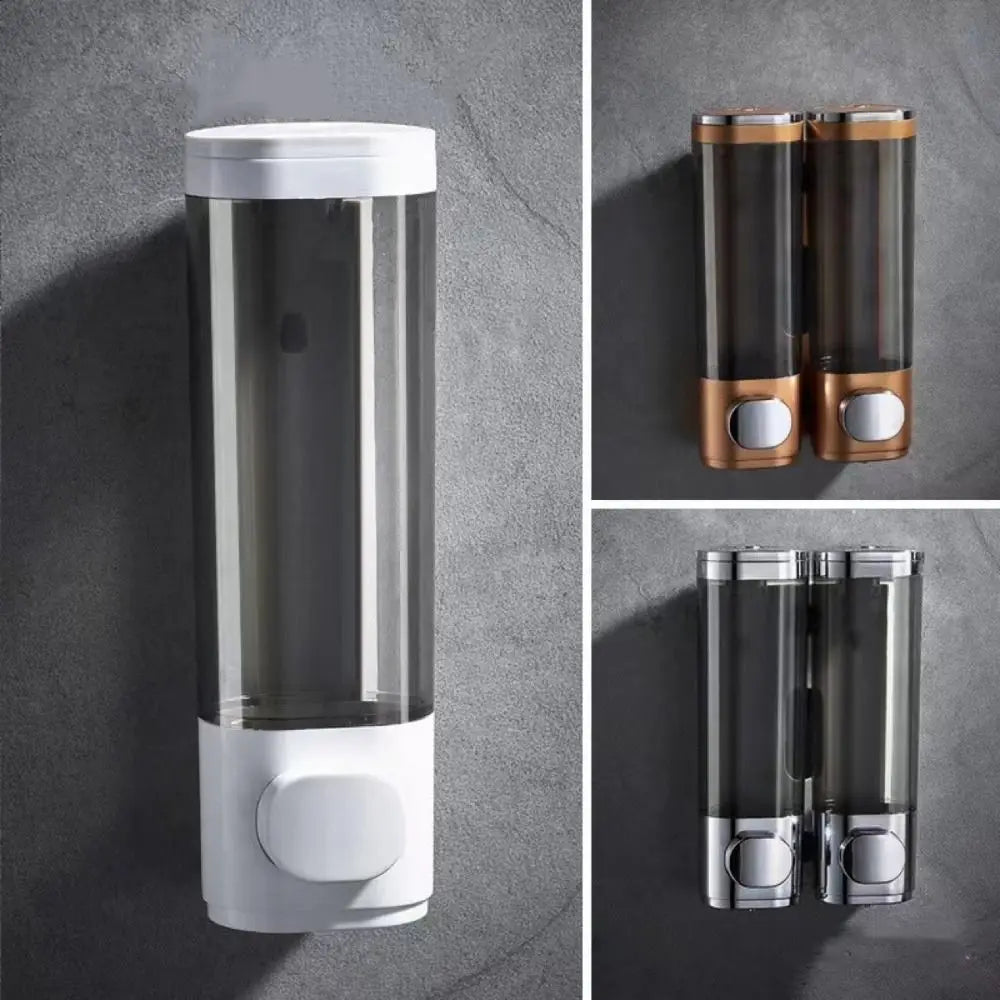 Durable ABS Plastic Manual Soap Dispenser White Black Wall-mounted Shampoo Gel Dispenser Liquid Soap Container Bathroom Quake