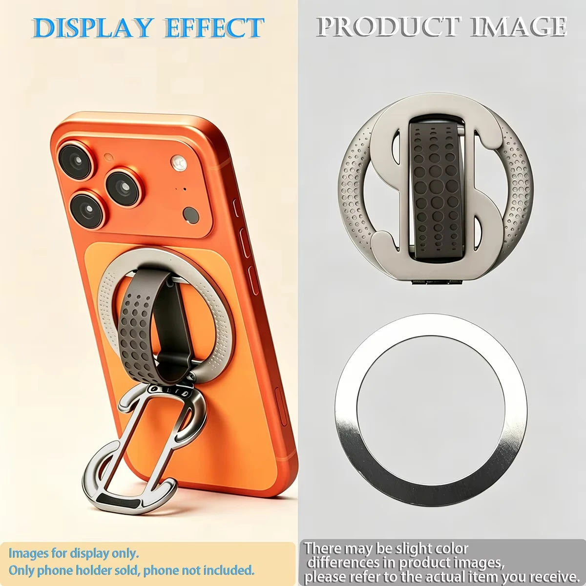 Magnetic Ring iPhone Holder For MagSafe Grip Simplicity Rotation for Phone Foldable Bracket Quake Sliver