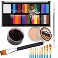 6 PCS SFX Body Paint Makeup Set 26 Colors Face Body Painting Special Effect Halloween Party Wound Scar Wax Makeup with Spatula Quake 6 pcs
