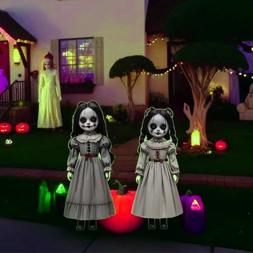 Scary Halloween Ghost Doll Ground Decoration Horror Prop Doll Ground Plug-in Large Swing Ghost Voice Control Decoration Quake