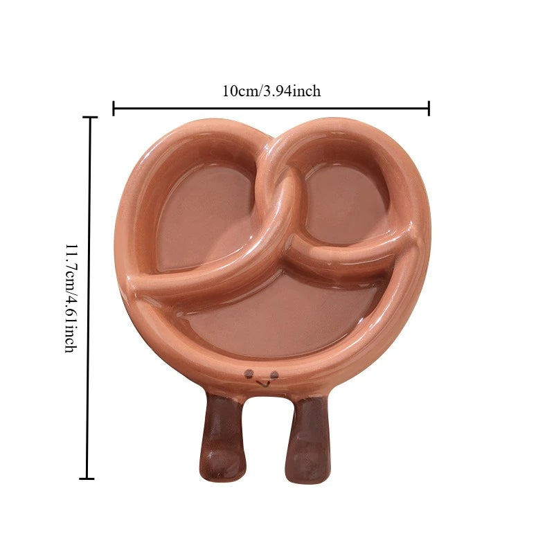 Cartoon Cute Bread Shaped Ceramic Seasoning Dish Irregular Creative Home Utensils Dipping Dish Quake