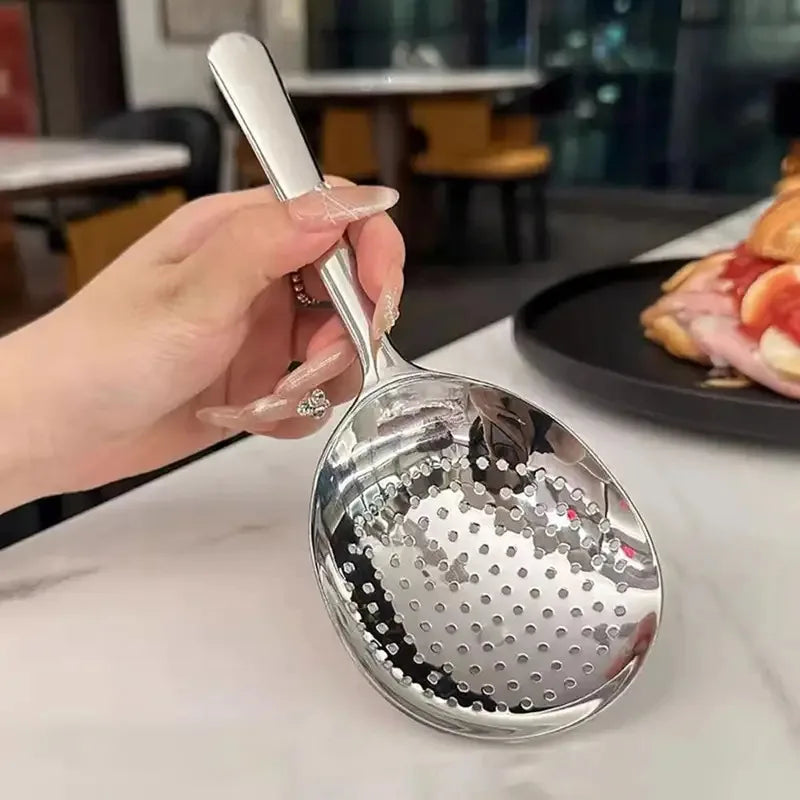 Short‑Handle Stainless Steel Serving Spoon Ladle Skimmer Heat‑Resistant Kitchen Cooking Utensil for Home Restaurant Use Quake