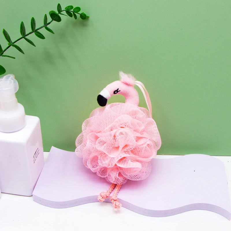 Flamingo Flower Pink Cute Bath Ball Girl Heart Flower Rub Back Foaming Adult Child Bath Flower Quake