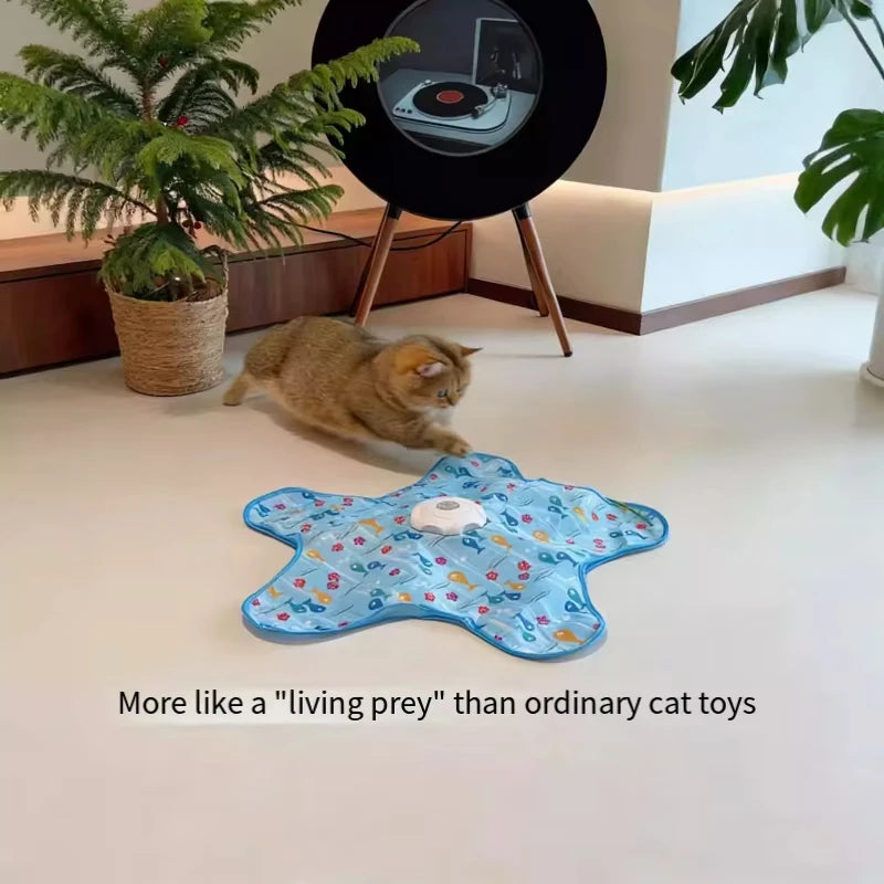 Cat hunting cover toy automatic turntable cat teasing stick pet game cover cat interactive toy hiding cover toy Mimi's favorite Quake
