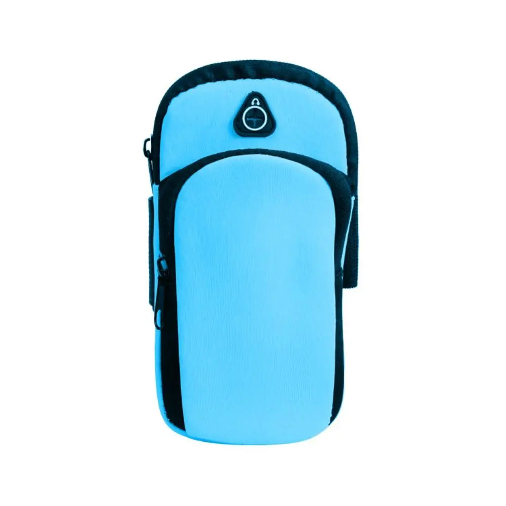 Neoprene Sports Armband Phone Case Breathable Mesh Waterproof With Headset Hole Black Blue Green Running Accessories Universal Quake blue