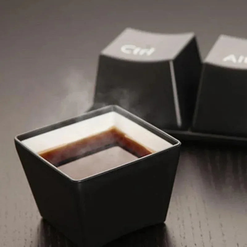 Creative Keyboard Tea Cup Office Coffee Cup Black Ctrl Del Alt Key Mug Quake