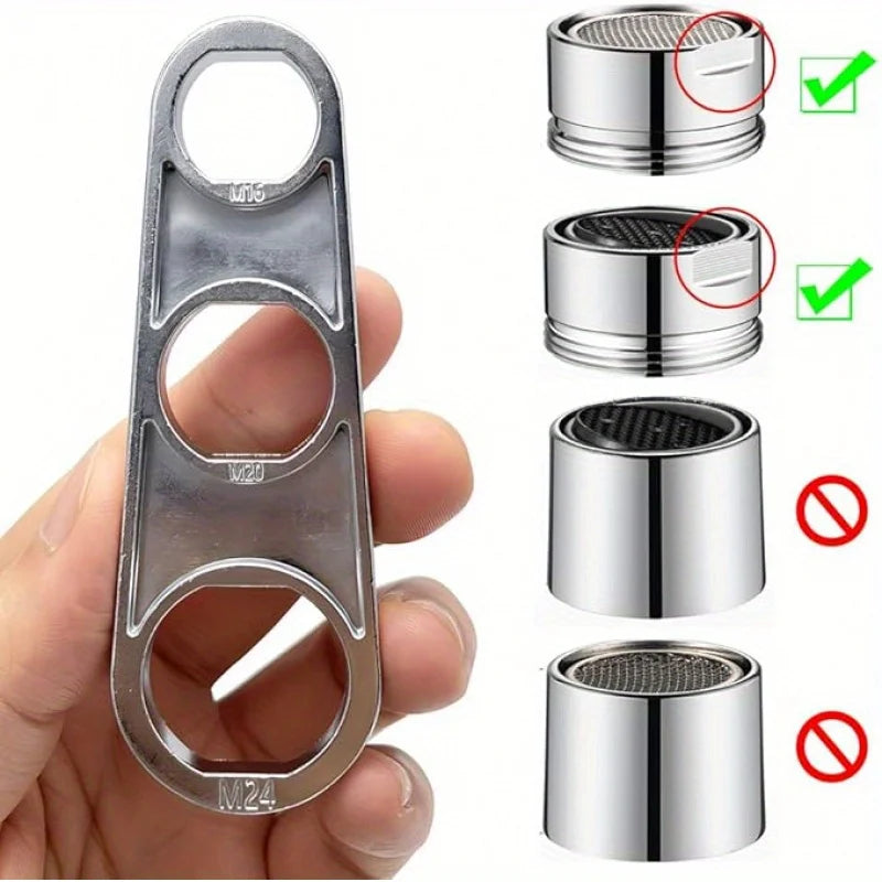 2 In 1 Faucet Aerator Wrench Water Flows Adjusting Faucet Bubbler Wrench Plumber Home Bathrooms Faucets Maintaining Tools Quake