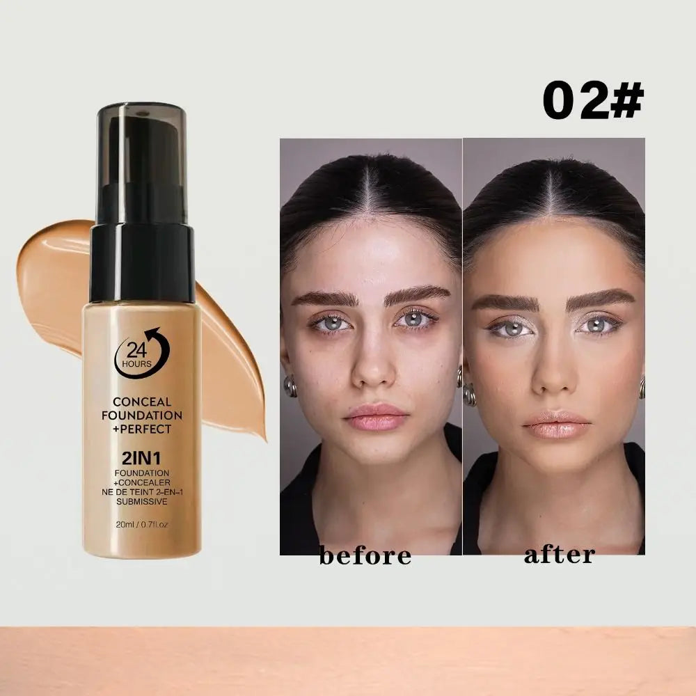New Waterproof Liquid Foundation Matte Oil-Control Face Foundation Cream Sweat Proof Full Coverage Foundation Concealer Cream Quake