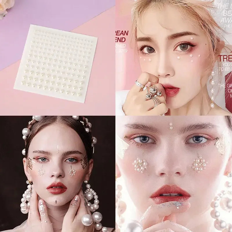 1 Pcs Waterproof Rhinestones Tattoo Stickers DIY Disposable Makeup Decoration Face Eyes Body Jewelry Colored Crystal Stickers Quake