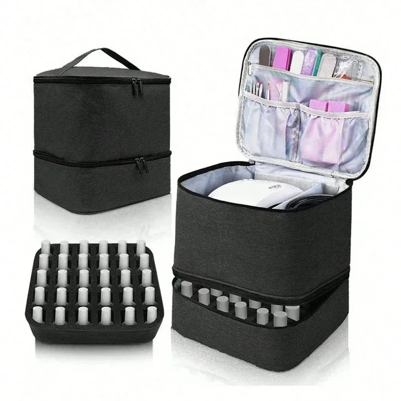 Meichoon Portable Sewing Storage Bag 30 Compartment Double Layer Organizer for Sewing Supplies DIY Craft for Tailors Crafters Quake