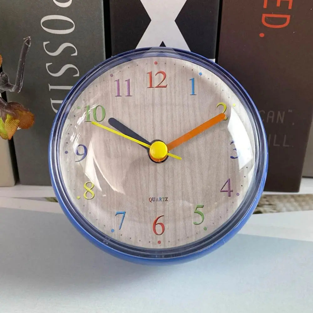 Modern Kitchen Minimalist 3D Mini Sucker Battery Powered Wall Clock Wall Watch Home Decor Shower Clocks Quake 4