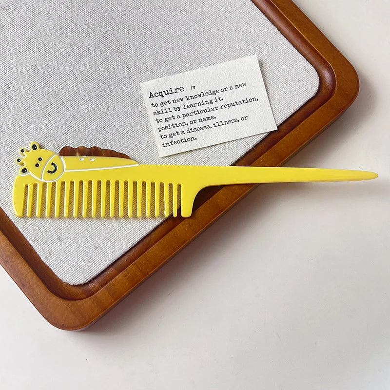 Wide Tooth Detangling Pocket Comb – Cute Animal Pattern