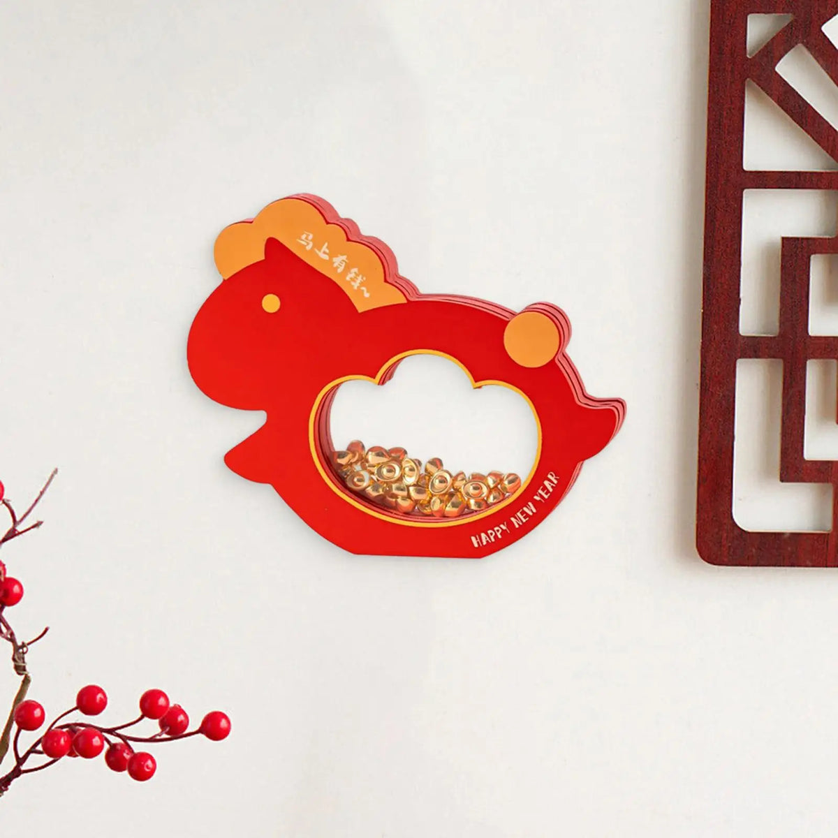 Lucky Horse Wall Sculpture Prosperity Decorative Wall Art for Interior House Decoration Spring Festival Quake