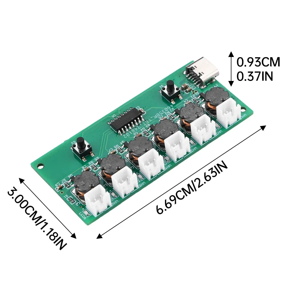 DC- 5V six spray humidifier module atomization control board DIY ultrasonic atomizer TYPE-C interface performance is stable Quake