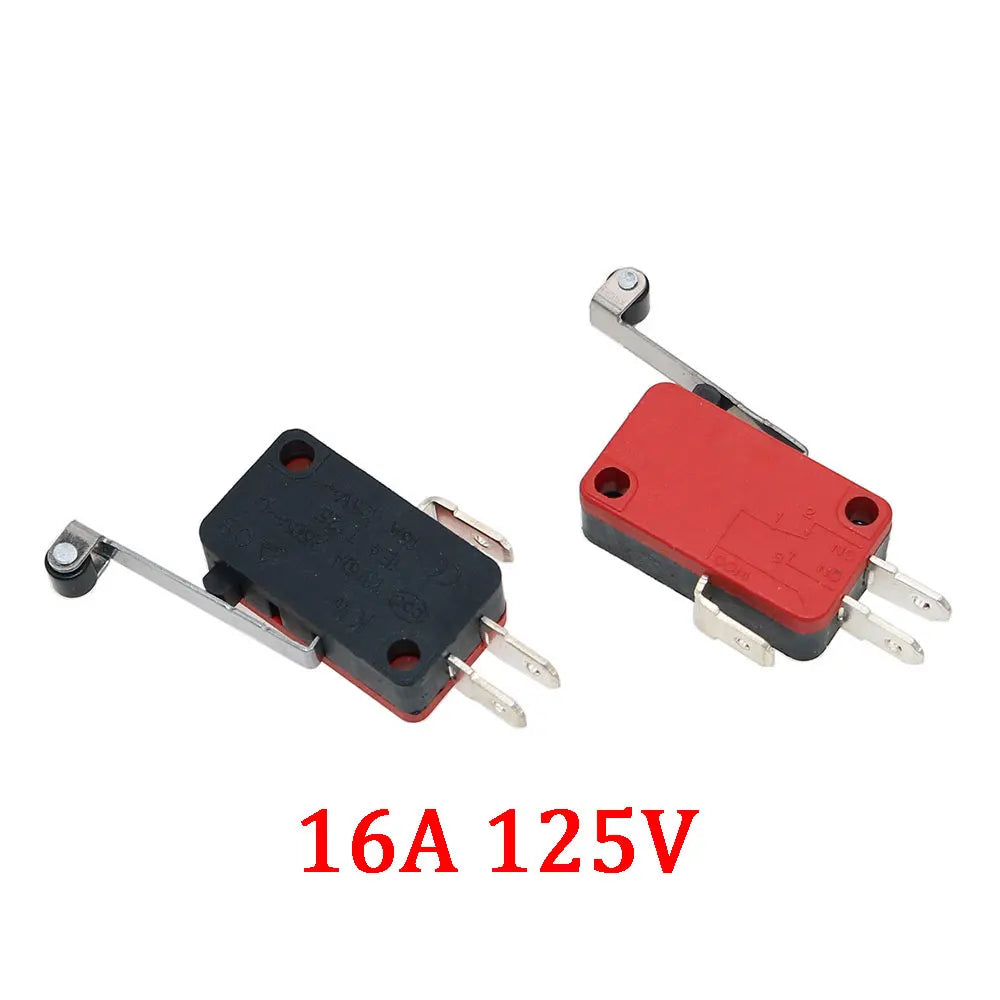 3 Pins 1A/5A 125V/250V Mini Micro Limit Switch Terminals SPDT Roller Arc lever Snap Action Push Micro Mouse switches C NO NC Quake G 1PCS