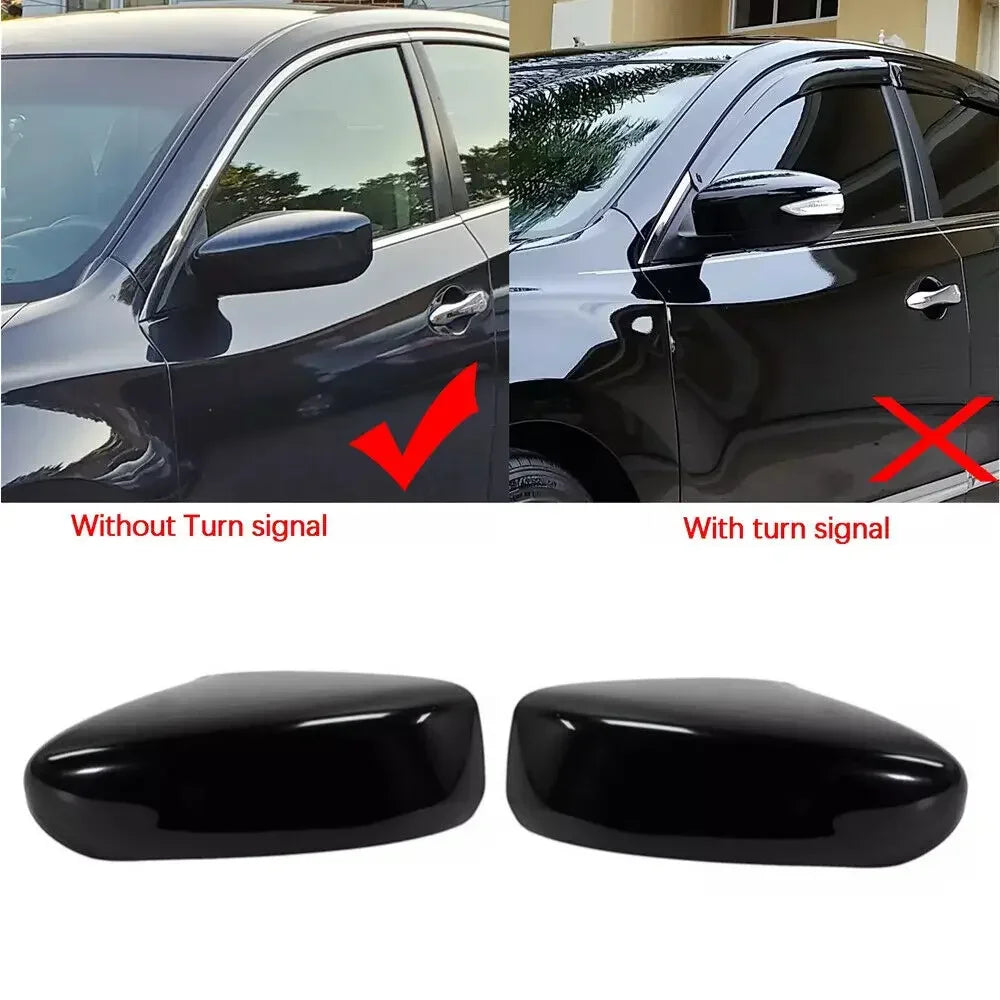 For Nissan Altima 2013-2018 Car Replacment Rearview Side Mirror Cover Wing Cap Exterior Door Rear View Case Trim Carbon Look ABS Quake