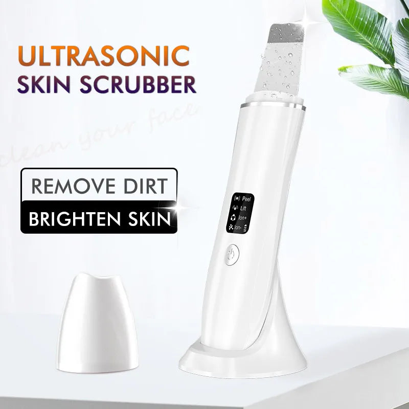 Electric Ultrasonic Skin Scrubber Vibration Face Spatula Peeling Blackhead Remover Facial Lifting Cleansing Ultrasonic Skin Care Quake