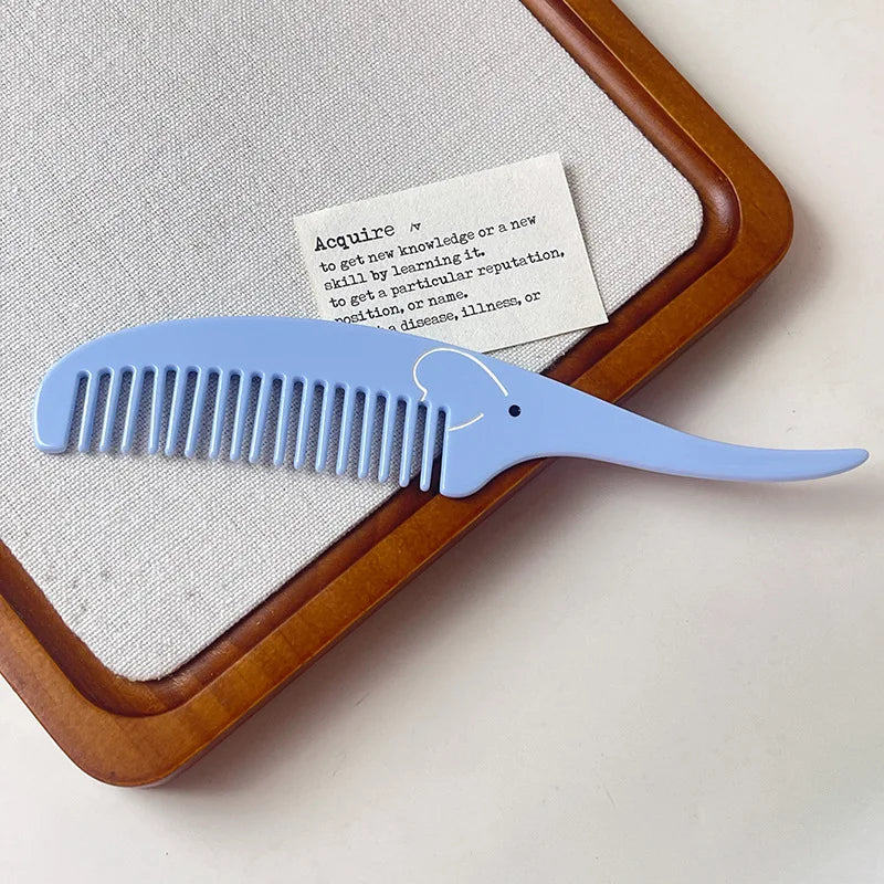 Acetic Acid Wide Tooth Comb Cute Cartoon Animal Detangling Hair Brush Dog Swan Pattern Small Pocket Comb Salon Hair Accessories Quake 34