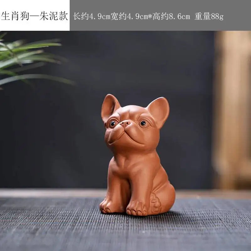 Zisha Twelve Zodiac Creative Tea Pet Ornaments Nurturable Tea Play Tea Accessories Cute Zodiac Small Ornaments Quake Zhu Ni x Dog