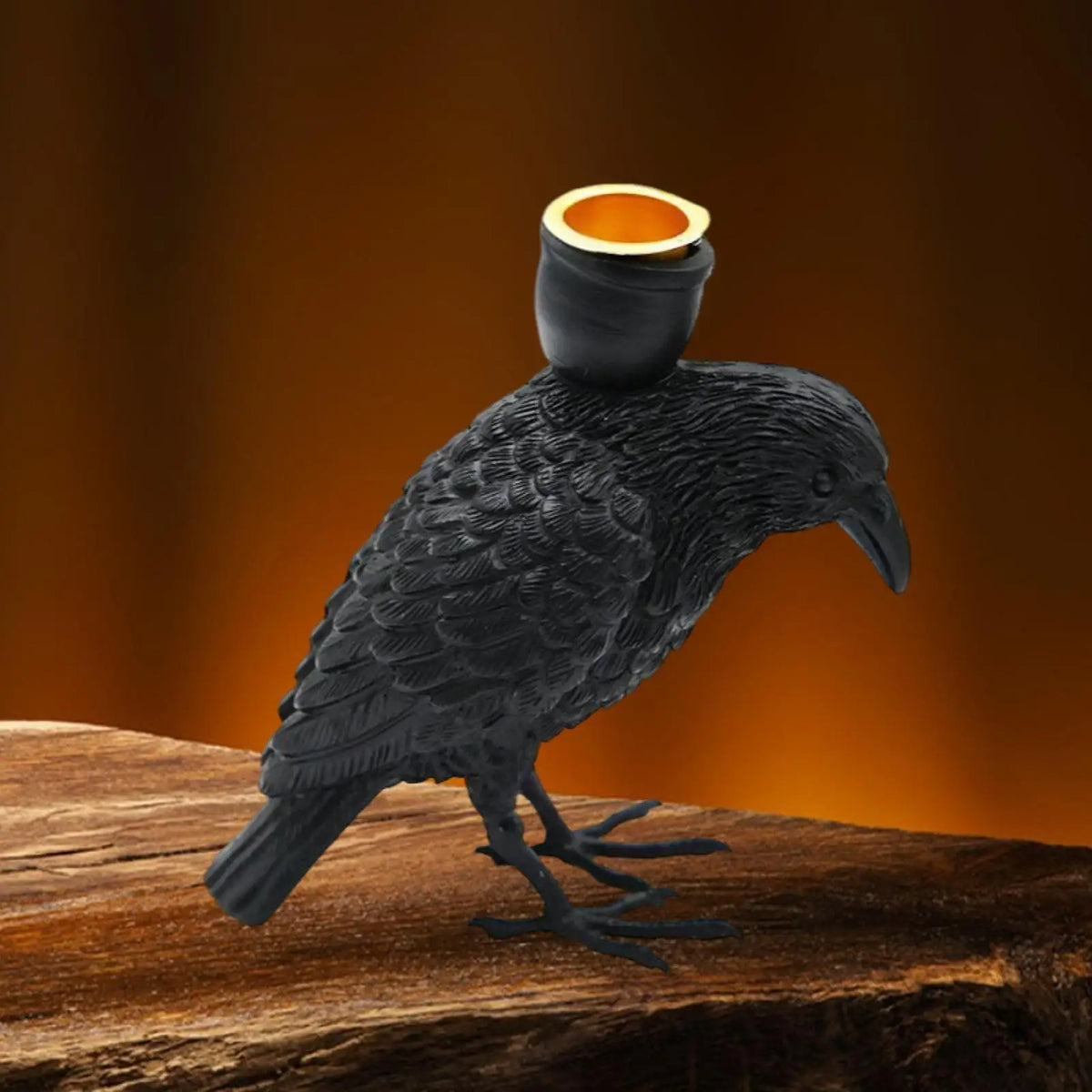 Halloween Crow Candle Holder Versatile Decorative,Resin Statue for Living Room Tabletop Parties Birthday Table Centerpiece Quake