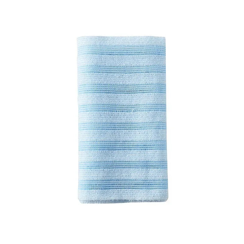 Long Nylon Exfoliating Bath Towel Multi-color Body Scrub Wash Cloth Quick Dry Back Shower Towel for Deep Skin Cleaning Dead Skin Quake blue