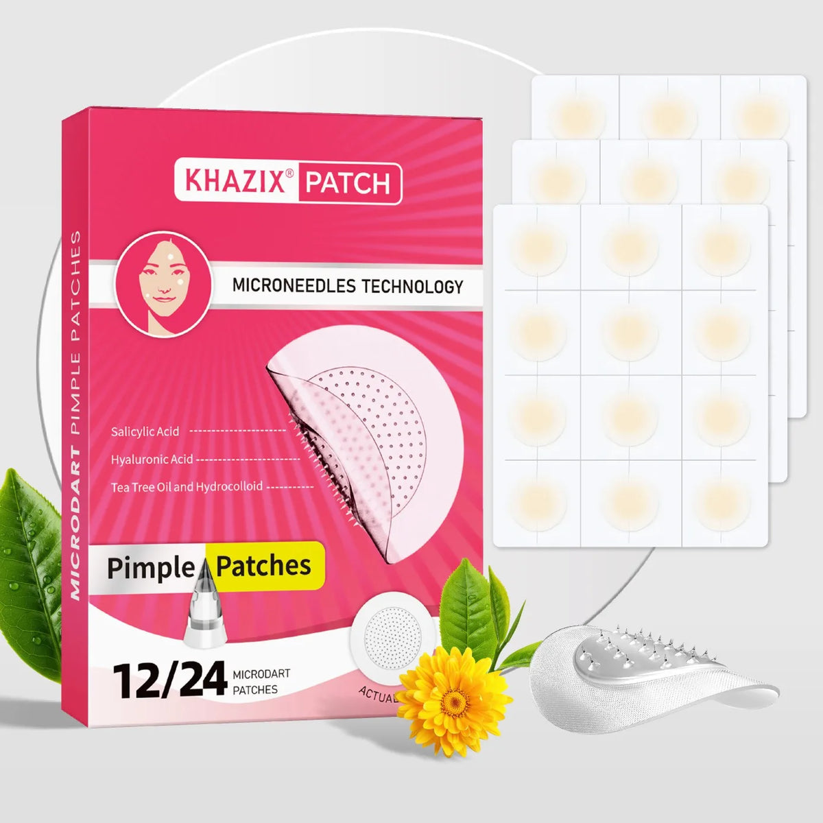Micro Needle Pimple Patch (24 Pack) Hydrocolloid Micropoint Pimple Patch For Acne & Pimples Microdart Patch, Micro Dart Pimple P Quake