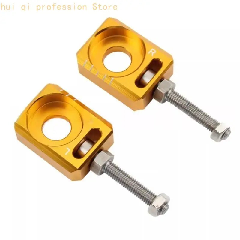 Motorcycle Chain Tensioner Rear Axles Blocks Wheel Axles Hub Spacer For Dirt Bike Rear Wheel Adjustable Mechanism H8WE Quake Gold CN