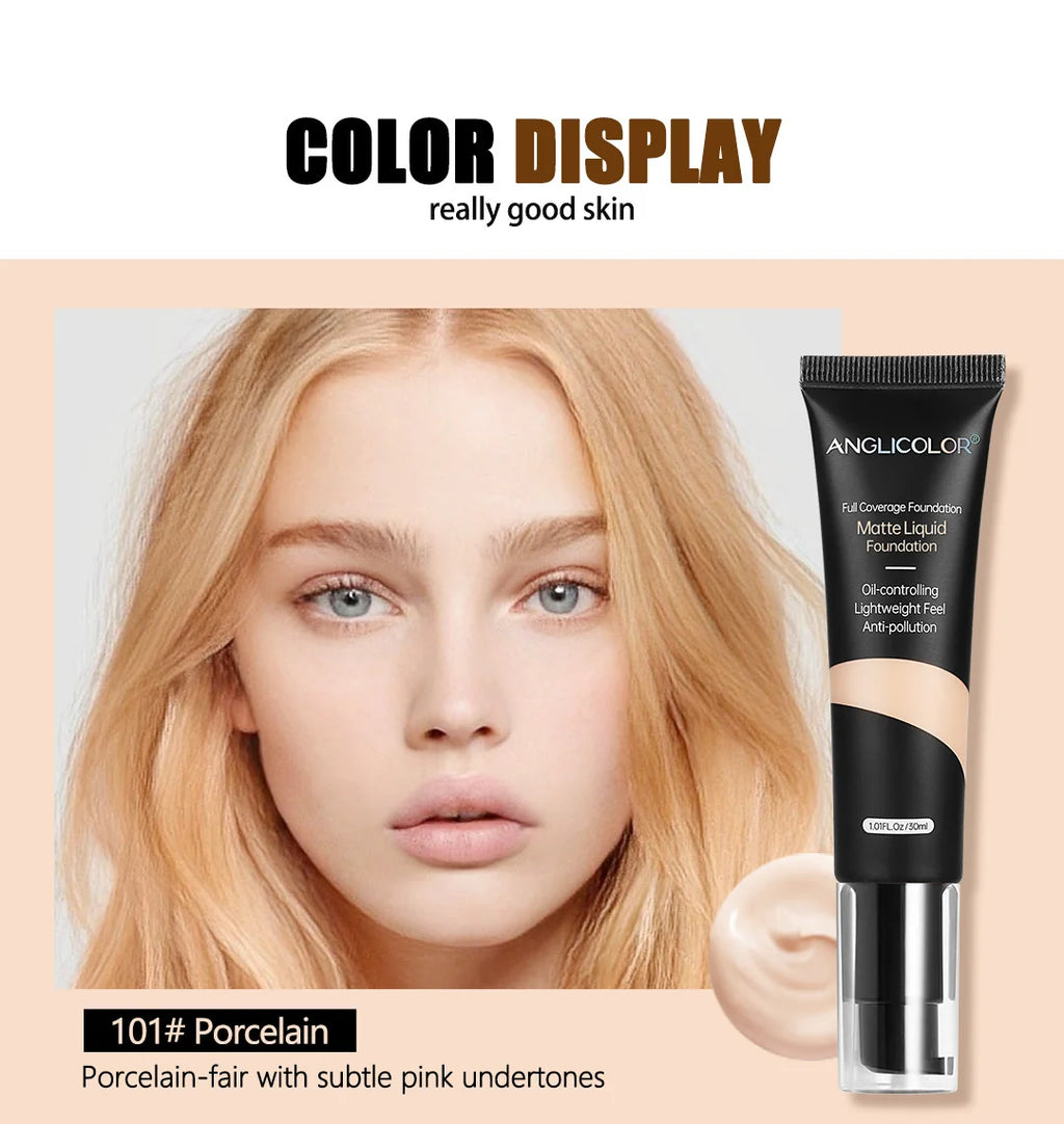 5 Colors Long-Lasting Liquid Concealer for Face and Eyes Concealer for Freckles,Acne Marks,Dark Circles,Moisturizing Foundation Quake 101Porcelain