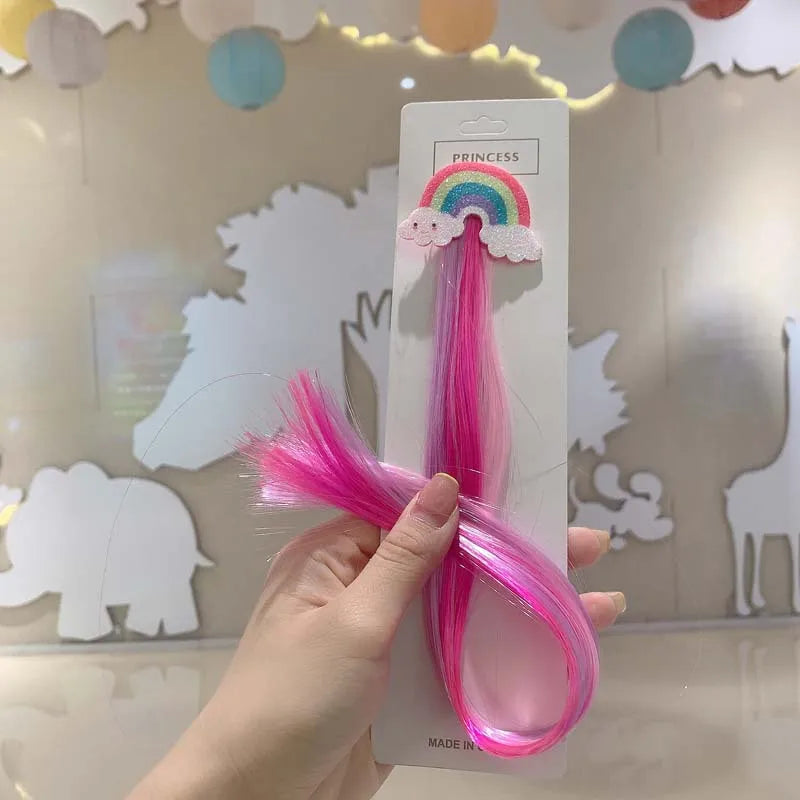 Cute Cartoon Unicorn Children Hair Braiding Accessories Little Girls Colored Braided Tools Baby Holiday Party Pony Hair Clips Quake NO.9