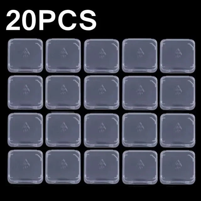 30/1PCS Transparent TF/SD Memory Cards Protective Case Holder Storage Boxes Portable Mini SIM Card Prevent Dirt and Damage Box Quake 20PCS