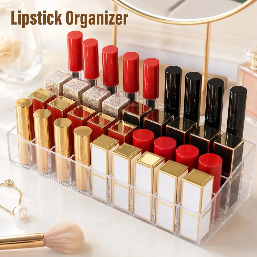 4 Sizes Lipsticks Holder - Clear Acrylic Lipgloss Lipstick Organizer and Storage Display Case for Lip Gloss, Lipstick Tubes Quake