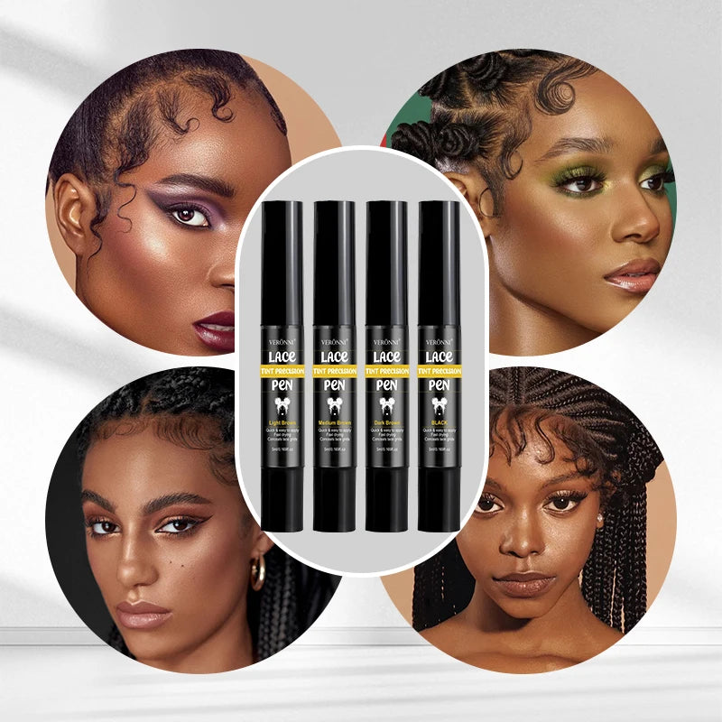 Lace Tint Pen Tinted Lace Precison for Wigs Long-Lasting Easy Apply Natural-Looking High Viscosity Hair Tint for All Hair Types Quake