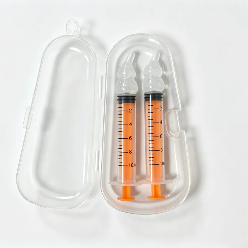 vvocci Nasal irrigator Cartoon Baby Oral Suction Nasal Aspirator Baby Snot Cleaner 10ml Syringe-style Baby Nasal Irrigator Quake Boxed2pc 10ml Orange