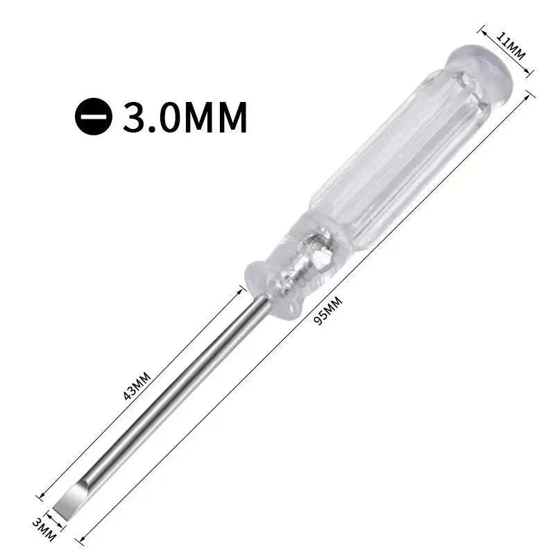 1pcs Mini Transparent Handle Screwdriver Portable Phillips Slotted Screwdriver for Home Repair DIY Hand Tool Quake