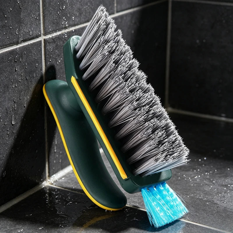 2 in 1 Gap Cleaning Brush Multifunctional Scrub Brush with Squeegee for Bathroom Floor Tile Grout Corner Kitchen Cleaning Tool Quake