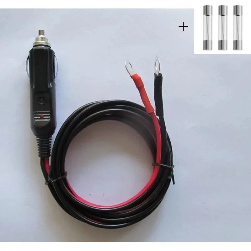 Heavy Duty Cigarette Lighter Adapter Cable 12AWG, Universal Power Cord M6/8/10 Ring/Bakelite Bullet for 12V Vehicle Power Supply Quake