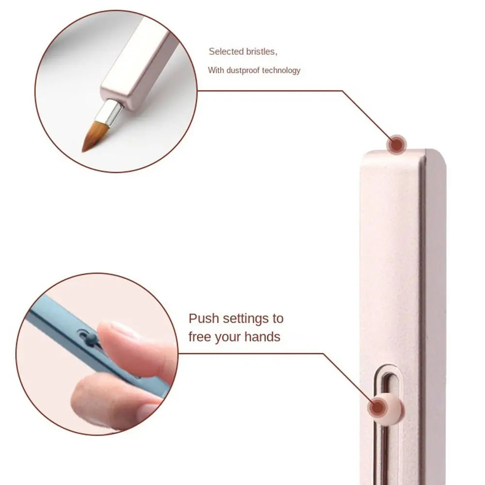 Makeup Brush Make Up Tool Lady Capped Eyeshadow Applicator Lip Gloss Brush Lipstick Brush Cosmetic Brush Retractable Lip Brush Quake