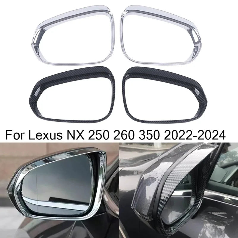 For Lexus NX 250 260 350 2022-2024 2x Car Sticker ABS Exterior Side Mirror Rain Eyebrow Frame Trim Decorative Accessories Parts Quake