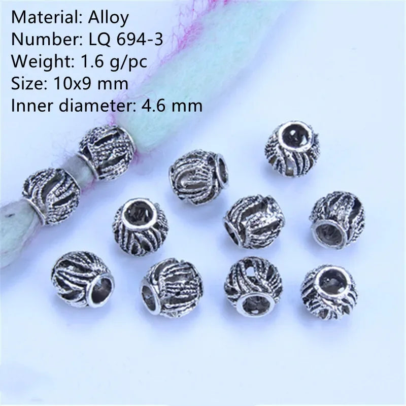 5-Piece Metal Dreadlock Hair Jewelry Braid Bead Accessories