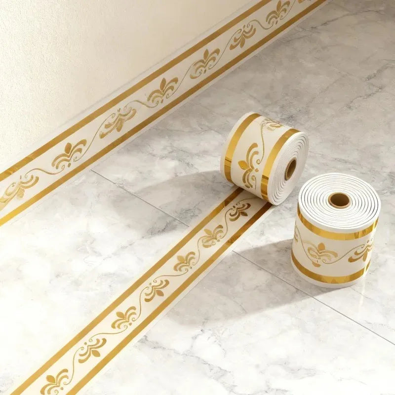 Soft Foam Skirting Board Wall Sticker Anti Collision Self Adhesive PVC Wallpaper DIY Decoration for Kitchen Bedroom Living Room Quake