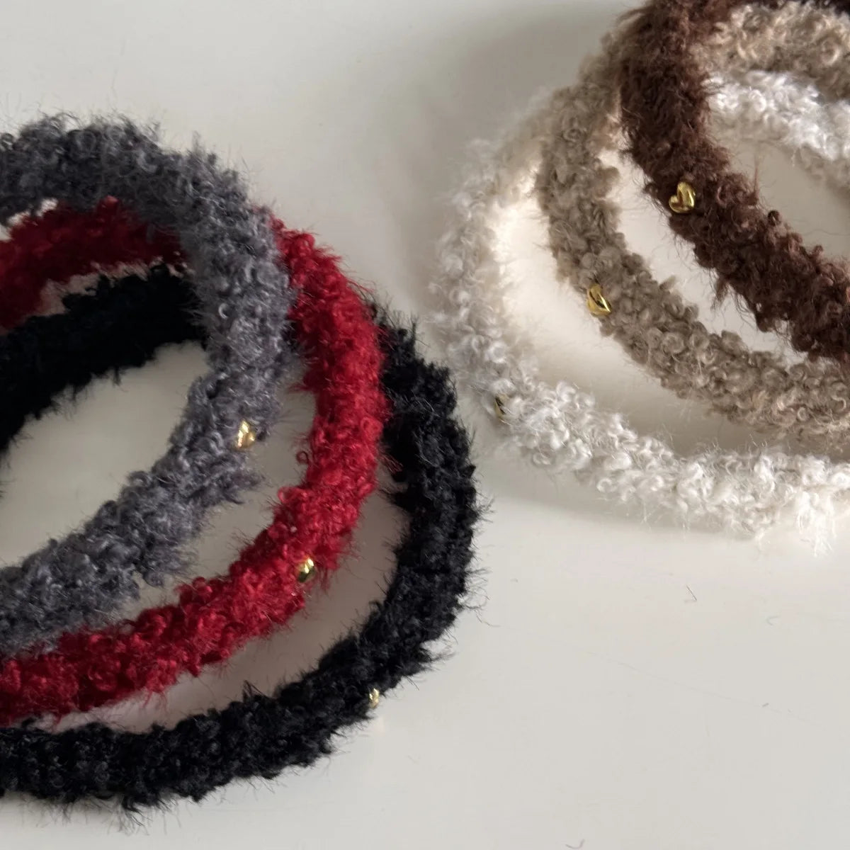 Winter Fleece Plush Headbands Retro Woolen Knitting Hair Band Women Girls Temperament Versatile Hair Hoop Christmas Accessories Quake