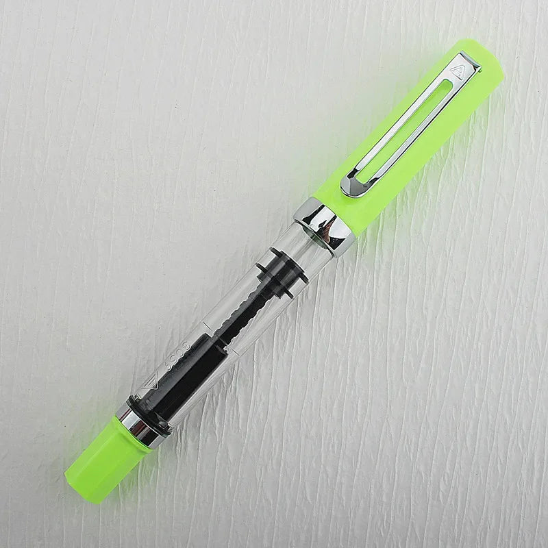High Quality 3059 Piston Fountain Pen Resin Transparent Ink Pen EF/F Nib 0.38/0.5mm Fountain Pen Business Gif Quake