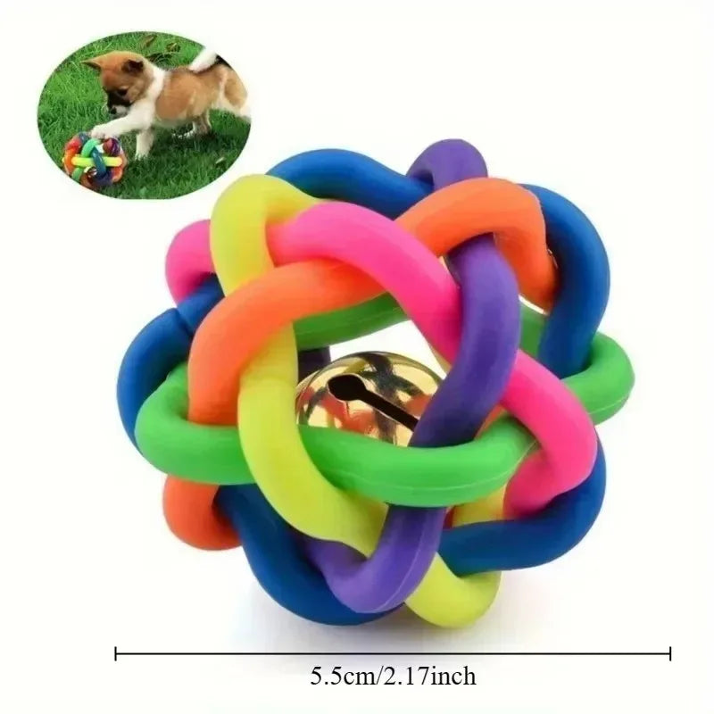 1Pcs Color Ringtone Toy Ball Colorful Training Daily Chew Ball Squeaking Sound Pet Cat Dog Interactive Toy Quake