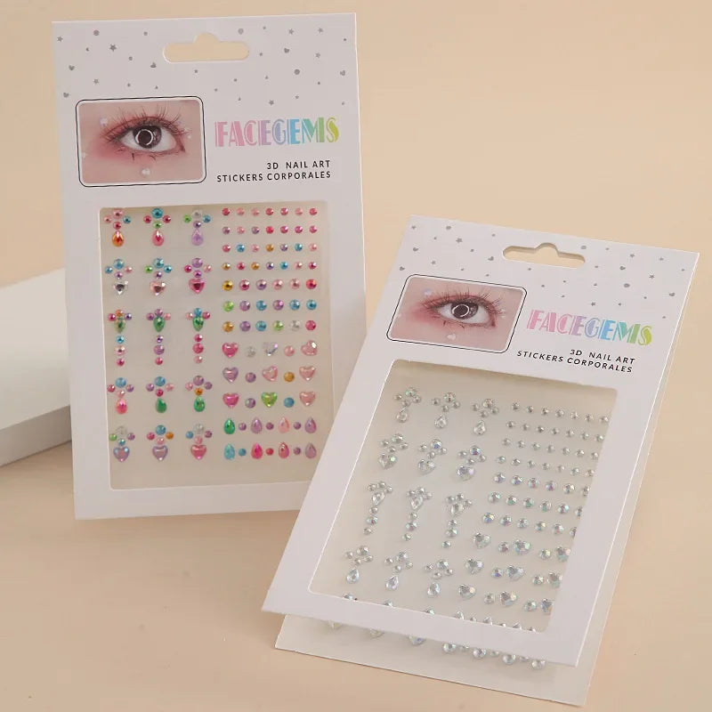 Love Star Drill Eyes Makeup Jewelry Crystal Rhinestones Tattoo Stickers DIY Face Eyes Eyebrow Tear Makeup Party Tattoo Stickers Quake