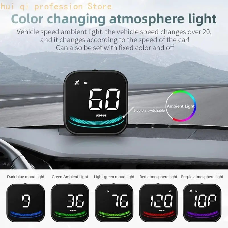 High Definition HUD Car Head Up Display Overspeed Alarm Speedometer GPS HUD Digital Gauges Auto Fatigue Driving Remi H8WE Quake CN