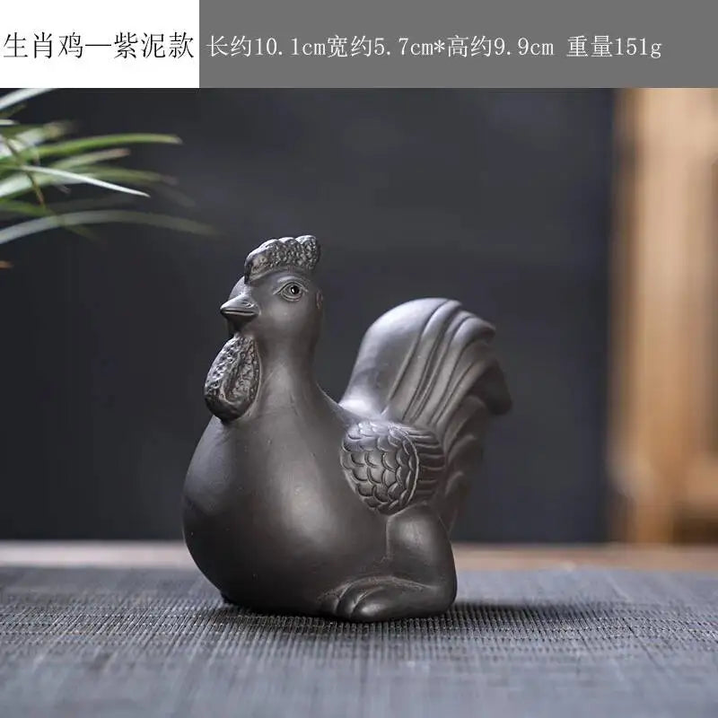 Zisha Twelve Zodiac Ceramic Tea Pet Ornaments | Cute Figurines