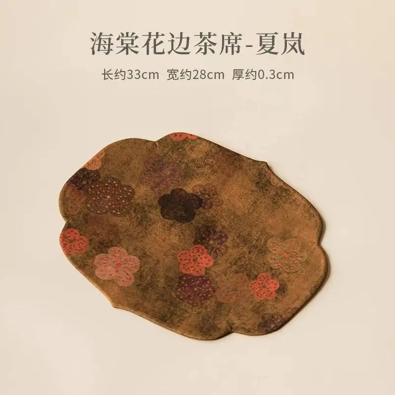 Begonia Edge Tea Mat Zen Dry Bubble Mat Heat Insulation Tea Pad Tablecloth Tea Towel Tea Flag Tea Quake Tea Mat - Xia Lan