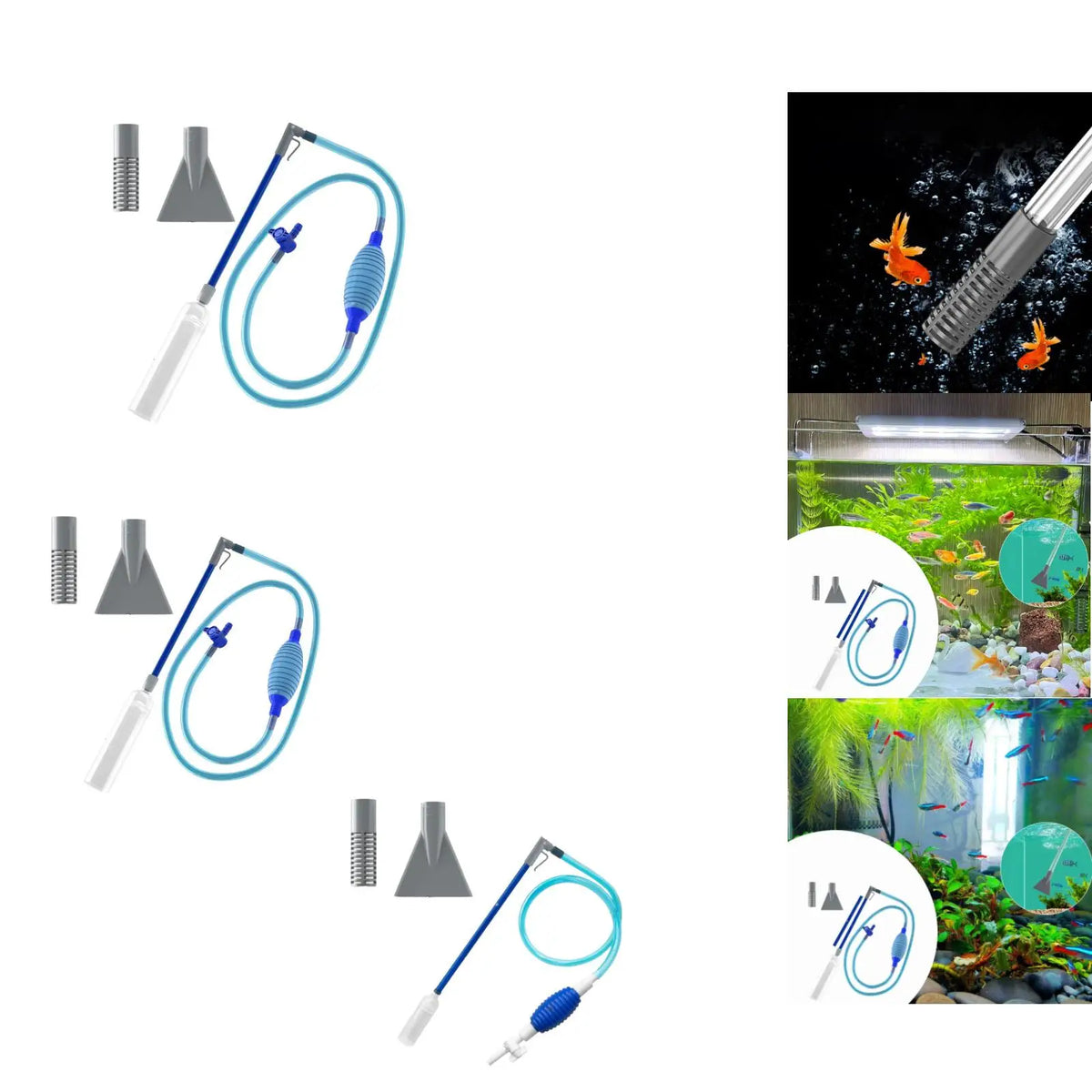 Fish Tank Water Changer Adjustable Flow Aquarium Cleaning Pump Vacuum Gravel Cleaner for Freshwater and Marine Quake