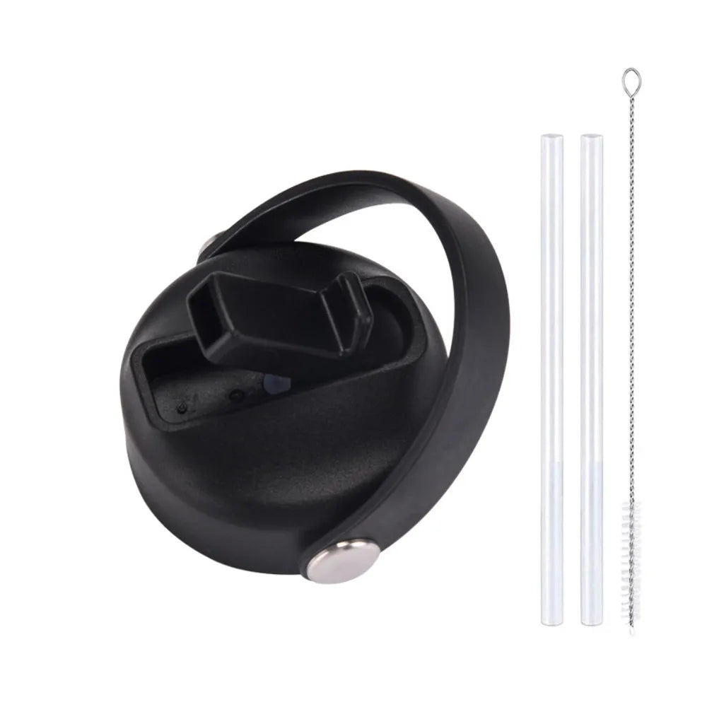 PP Plastic Cup Lid Splash Spill Proof With Big Handle Vacuum Bottle Replacement Lid Wide Mouth Bottle Cover Quake 4