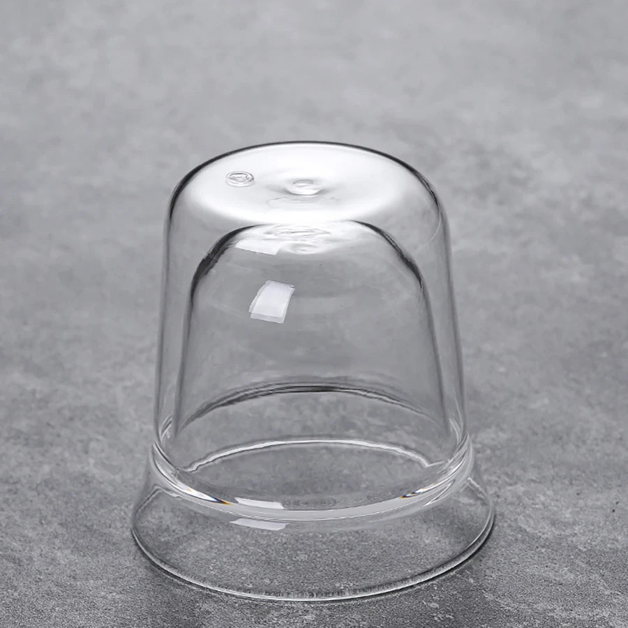 YWDL 2PCS Double-layer Glass Cup Set Espresso Coffee Cup Anti-scalding Brandy Wine Shot Glass Teacup Clear Mug 120/180/280ml Quake